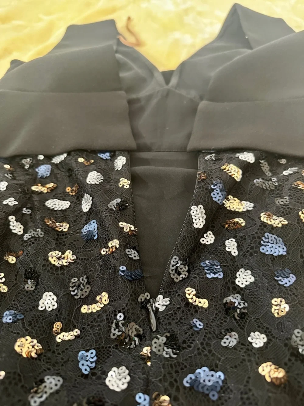 BCBGMaxAzria Rosalina Peplum Sequin Lace Black Formal Party Wedding Prom Dress 2 - Picture 15 of 16